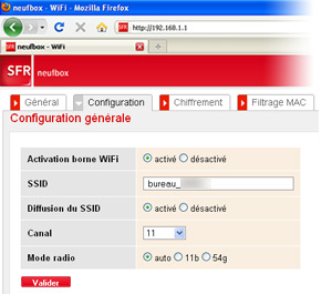 comment regler sfr box